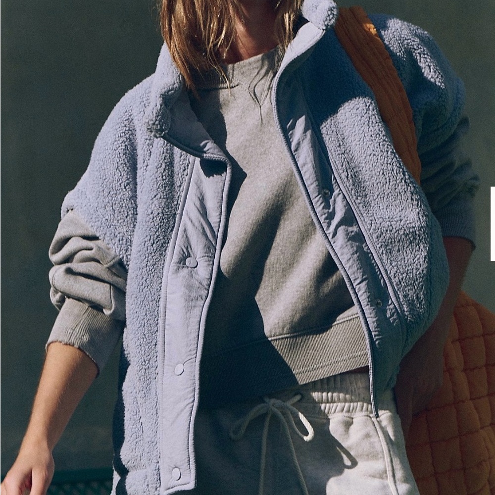 FP Movement by Free People Steel light blue Fleece Sherpa scout it out Vest